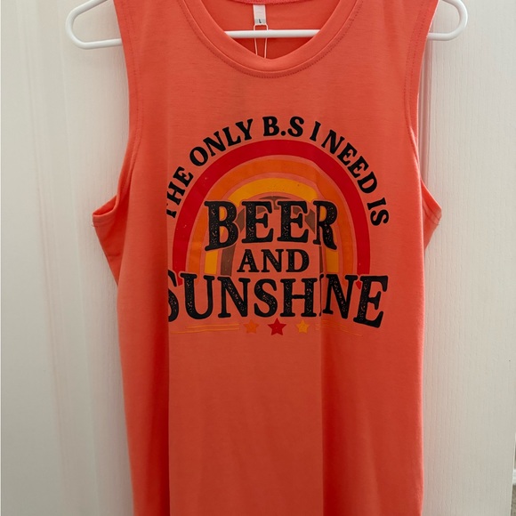Women's Orange Graphic Tank Top - Picture 1 of 3
